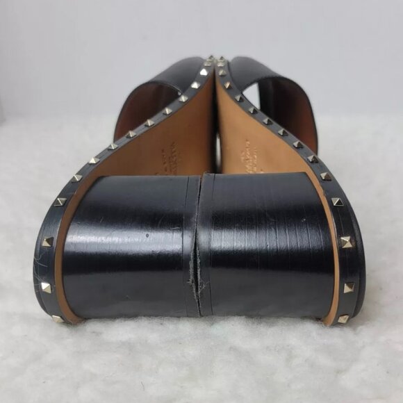 Valentino Soul Rockstud Slide Sandal. 2" Block Heel. Black Leather. 9.5US 40IT - Picture 6 of 11
